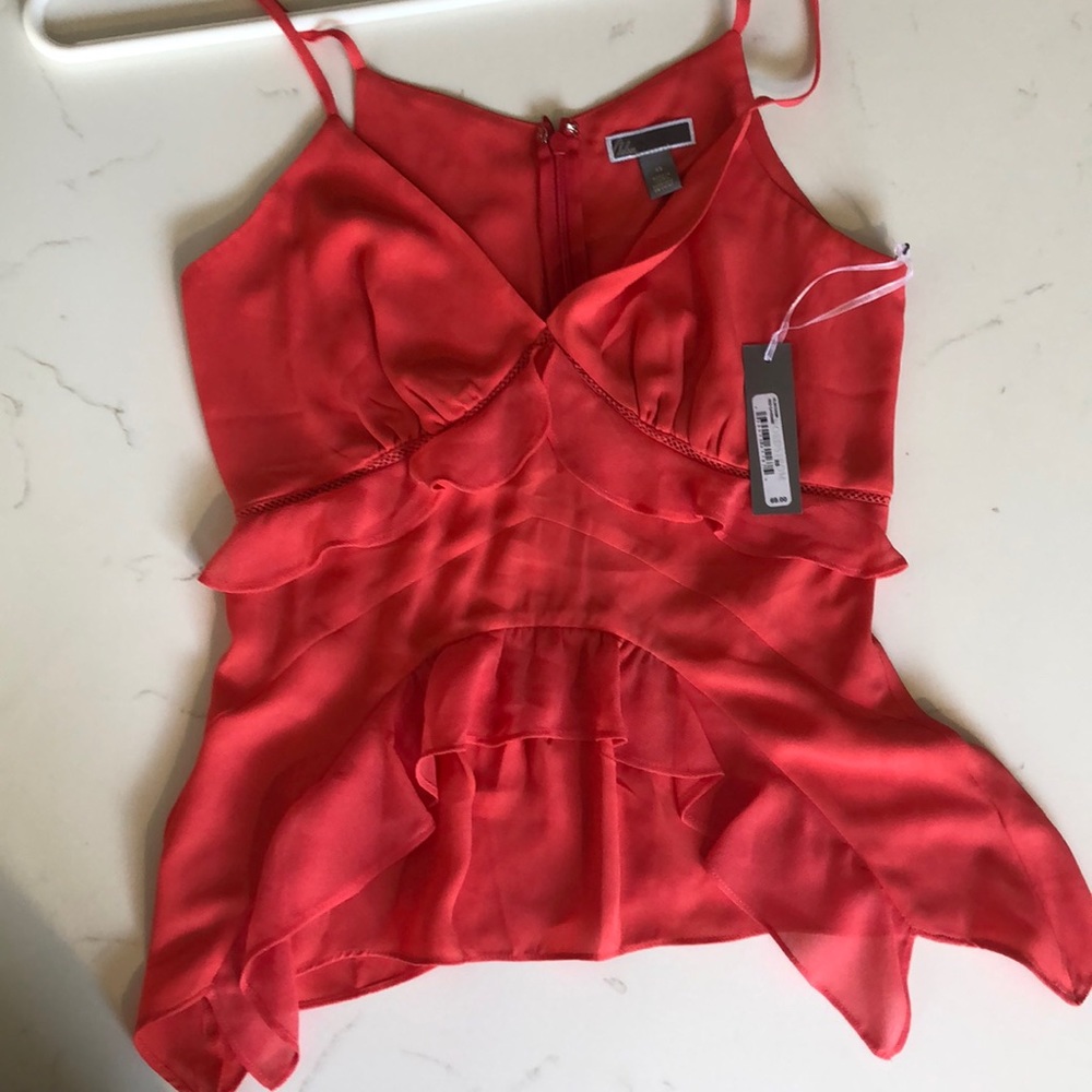 Chelsea 28 xs red cayenne frilly top